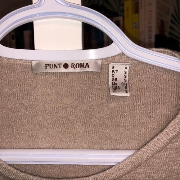 Punt Roma | Vintage Sweater With Embroidered Roses | Beige - Picture 4 of 5